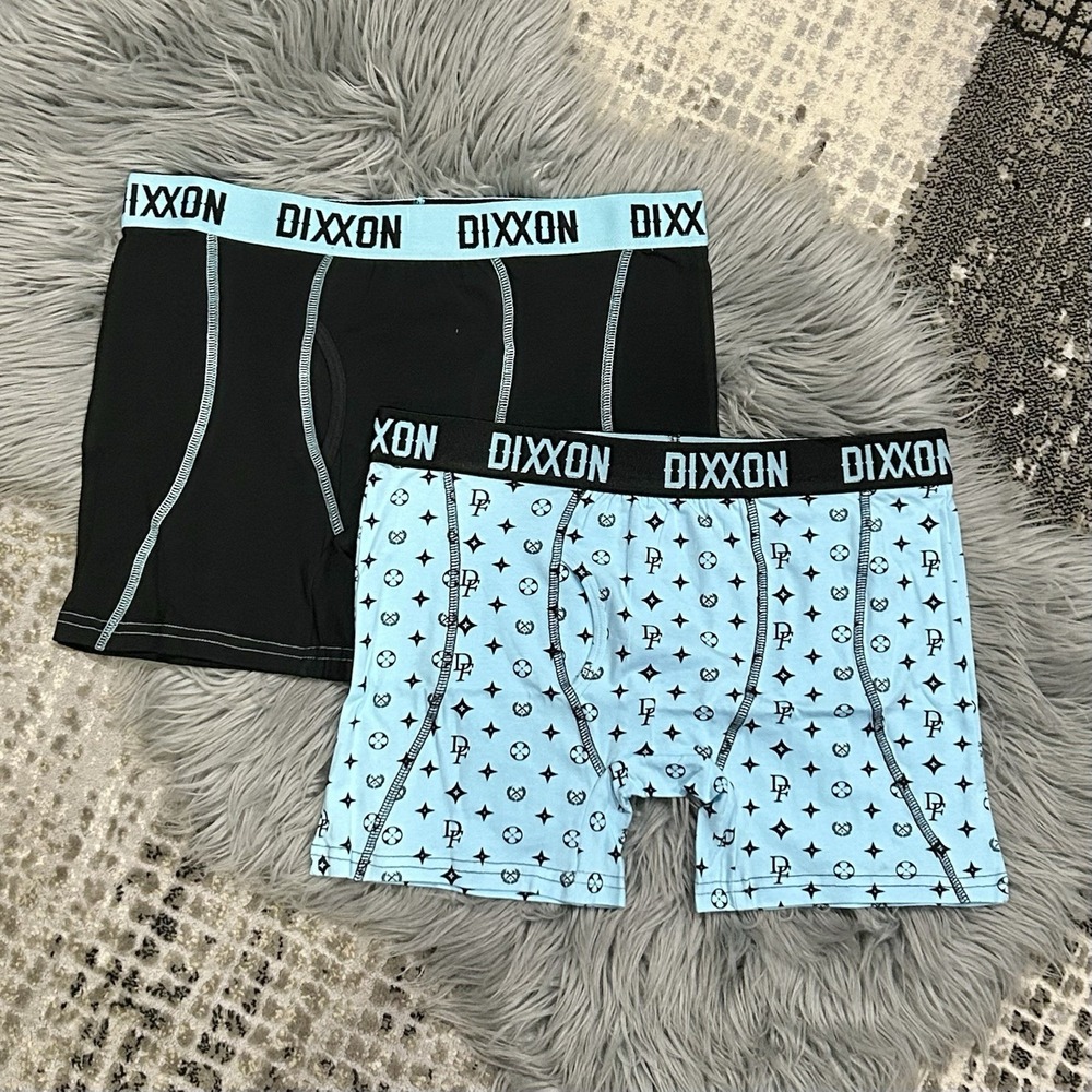 Dixxon Flannel Co Men's XL Premium Boxer Briefs Blue Star/Logo & Black 2‎ Pairs